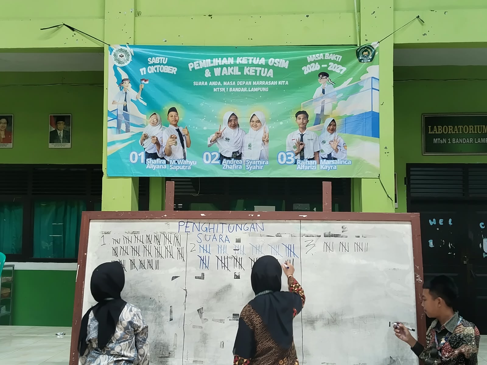 MTsN 1 Bandar Lampung Gelar Pemilihan Ketua dan Wakil Ketua OSIM Periode 2026–2027, Paslon 1 Raih Suara Terbanyak